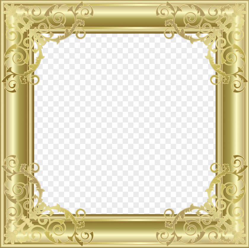 Gold Border Picture Frames Clip Art PNG