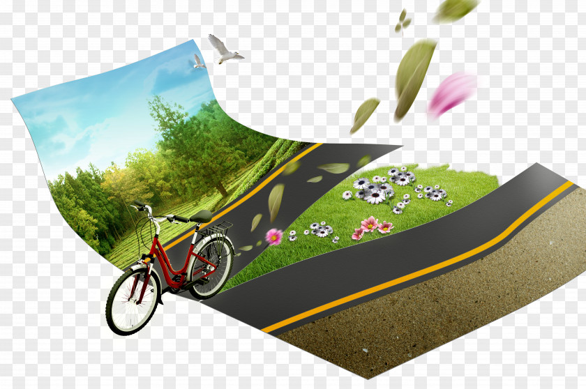Scenic Road Cycling Graphic Design Creativity PNG