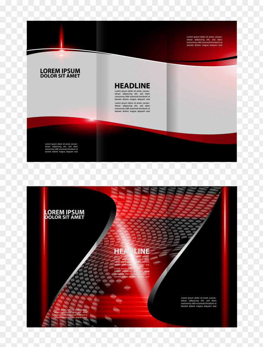 Vector Light Effect Background Folding Graphic Design Red PNG