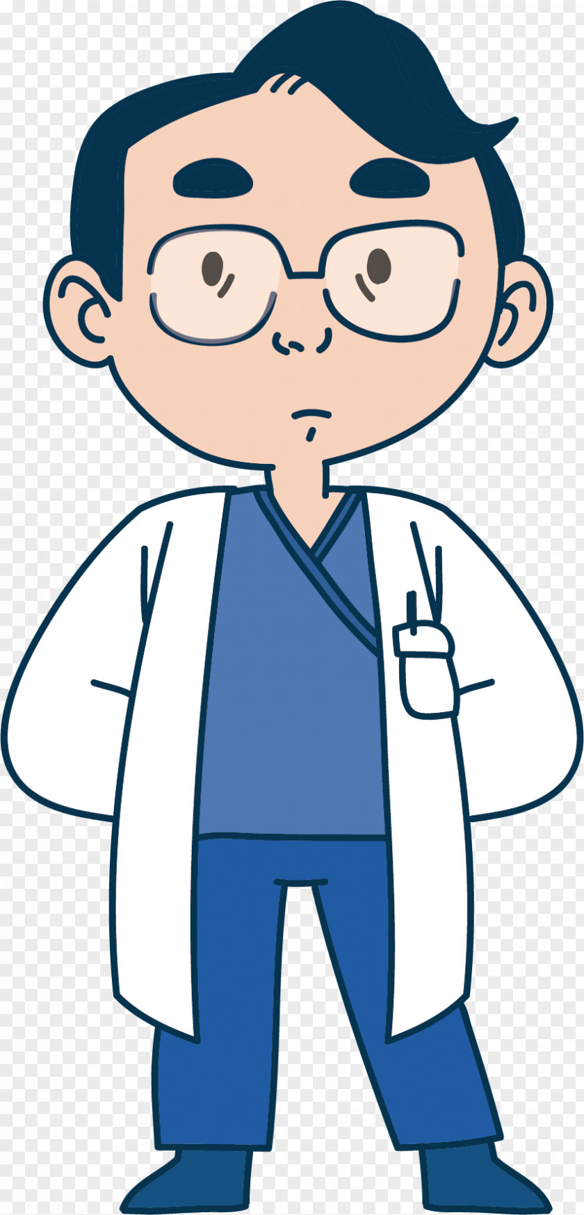 Doctor With Glasses Cartoon Illustration PNG