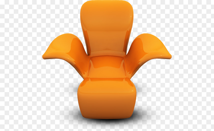 Orange Seat Table Chair PNG