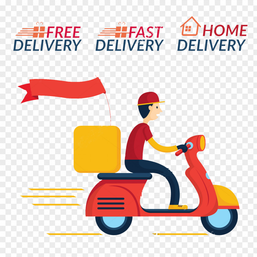 Scooter Pizza Delivery Clip Art PNG