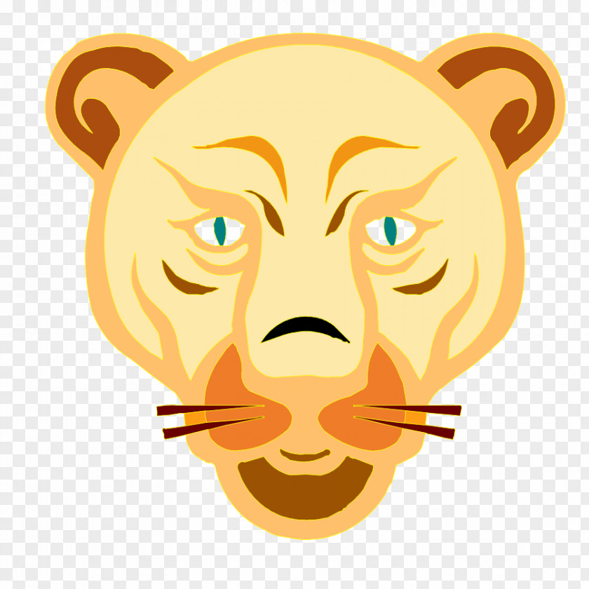 Lion Face Clipart Cougar Cartoon Clip Art PNG