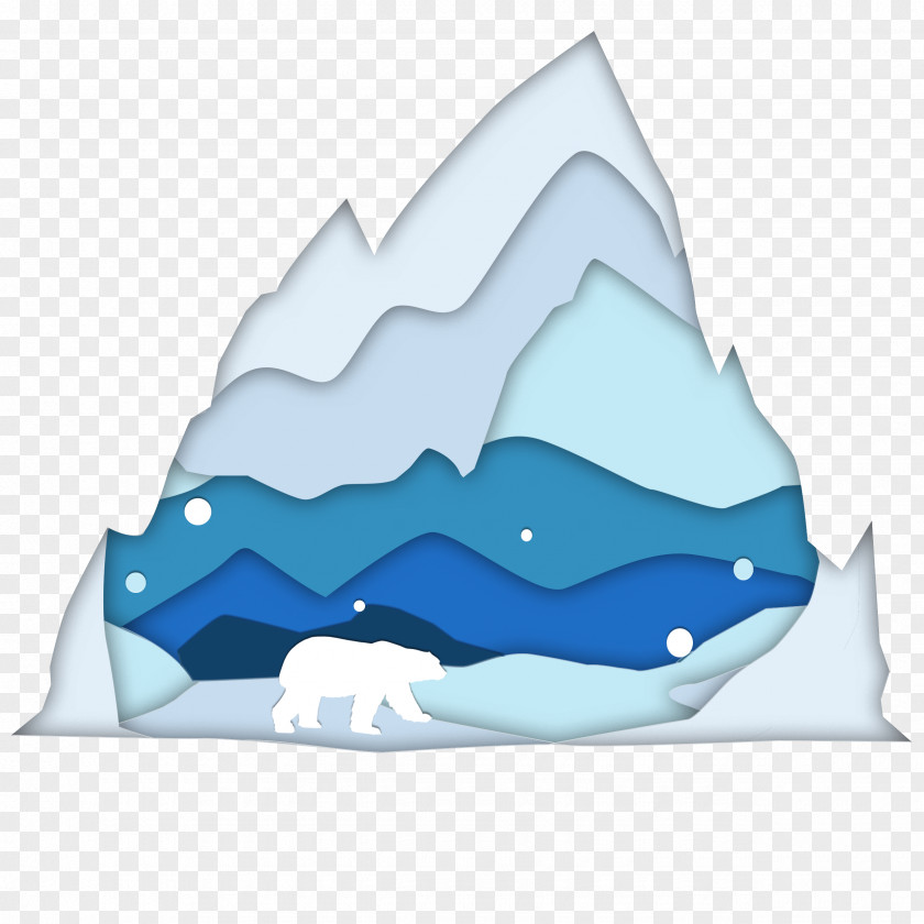 The Effect Of Polar Bear Glacier Blue Paper Vector PNG