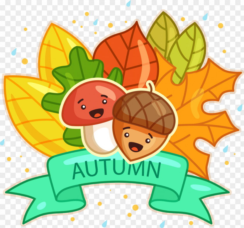 Vector Autumn Leaves And Acorns Adobe Illustrator Euclidean Illustration PNG