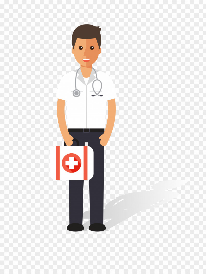 Vector Cartoon Male Doctor Material Nursing Physician Patient PNG