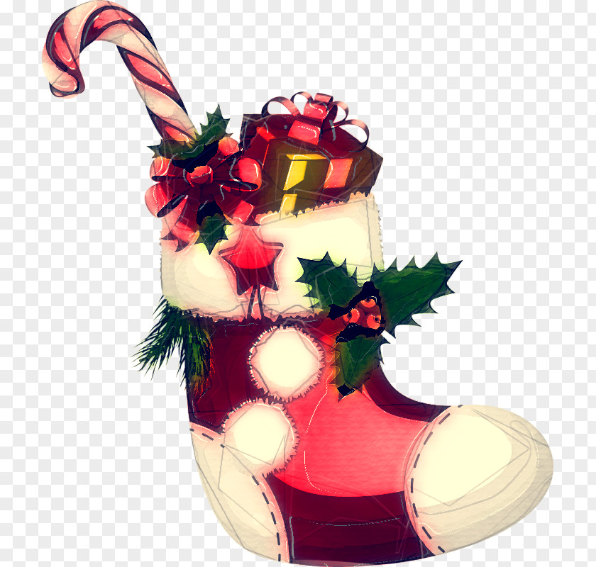 Holly Shoe Christmas Stocking PNG