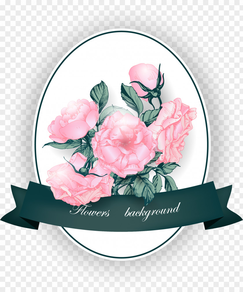 Pink Rose Bouquet Cards Vector Flower Illustration PNG