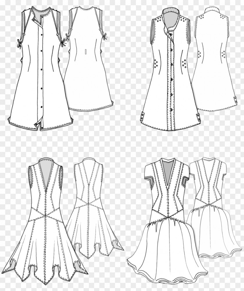 Fashion Line Dress Drawing Clothing PNG