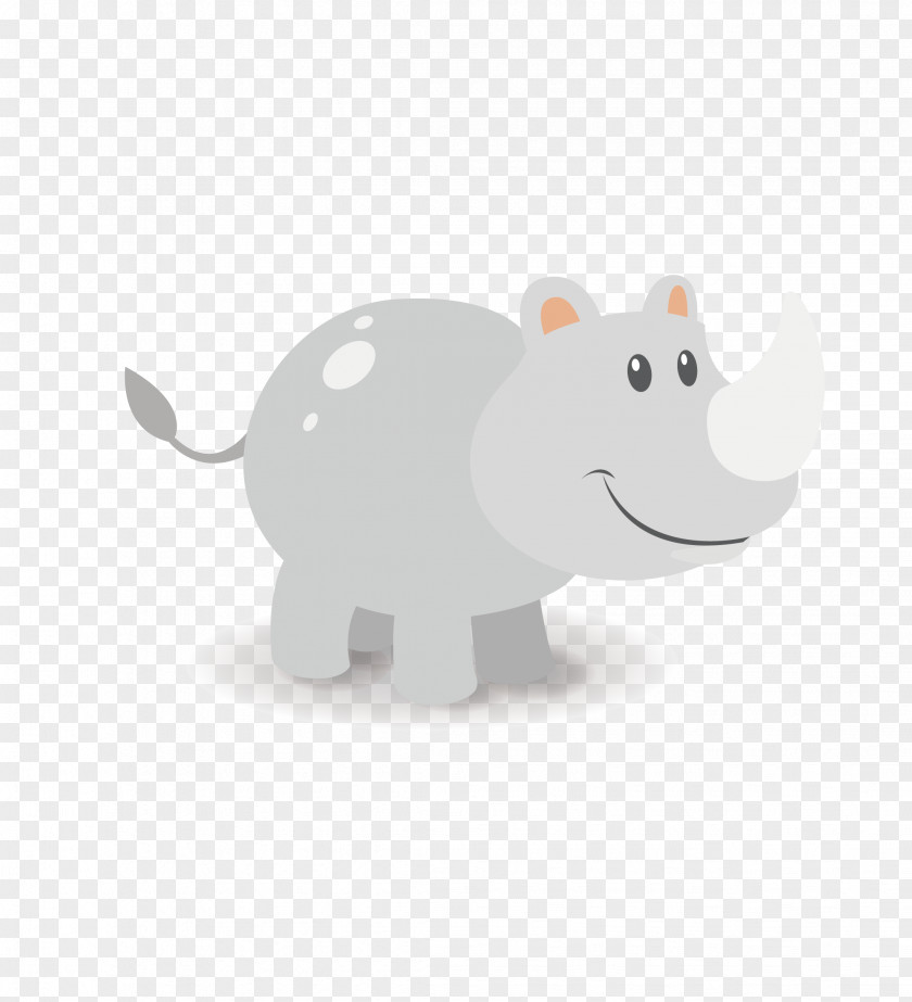 Gray Rhino Cartoon Vector Material Dxfcrers Rhinoceros PNG
