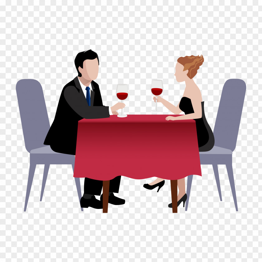 Couples Image Dinner Vector Graphics Design PNG