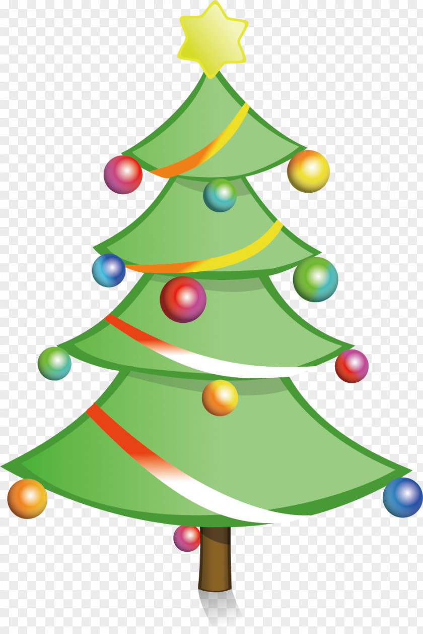 Simple Color Christmas Tree Vector Material Clip Art PNG