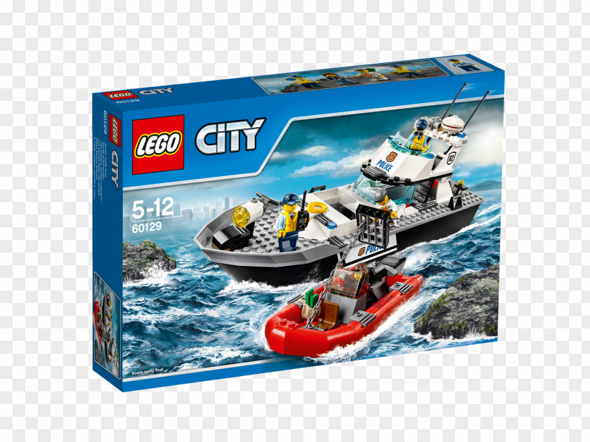 Toy LEGO 60129 City Police Patrol Boat Lego PNG