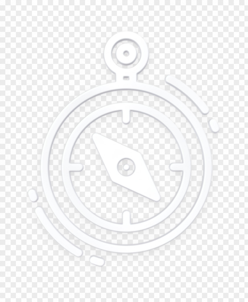 Blackandwhite Sign Compass Icon Discovery Exploration PNG