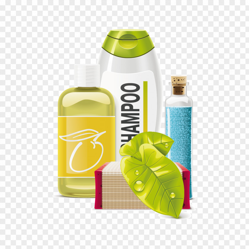 Bottle And Greenery Cosmetics & Toiletries Shower Gel Shampoo Cosmetology PNG