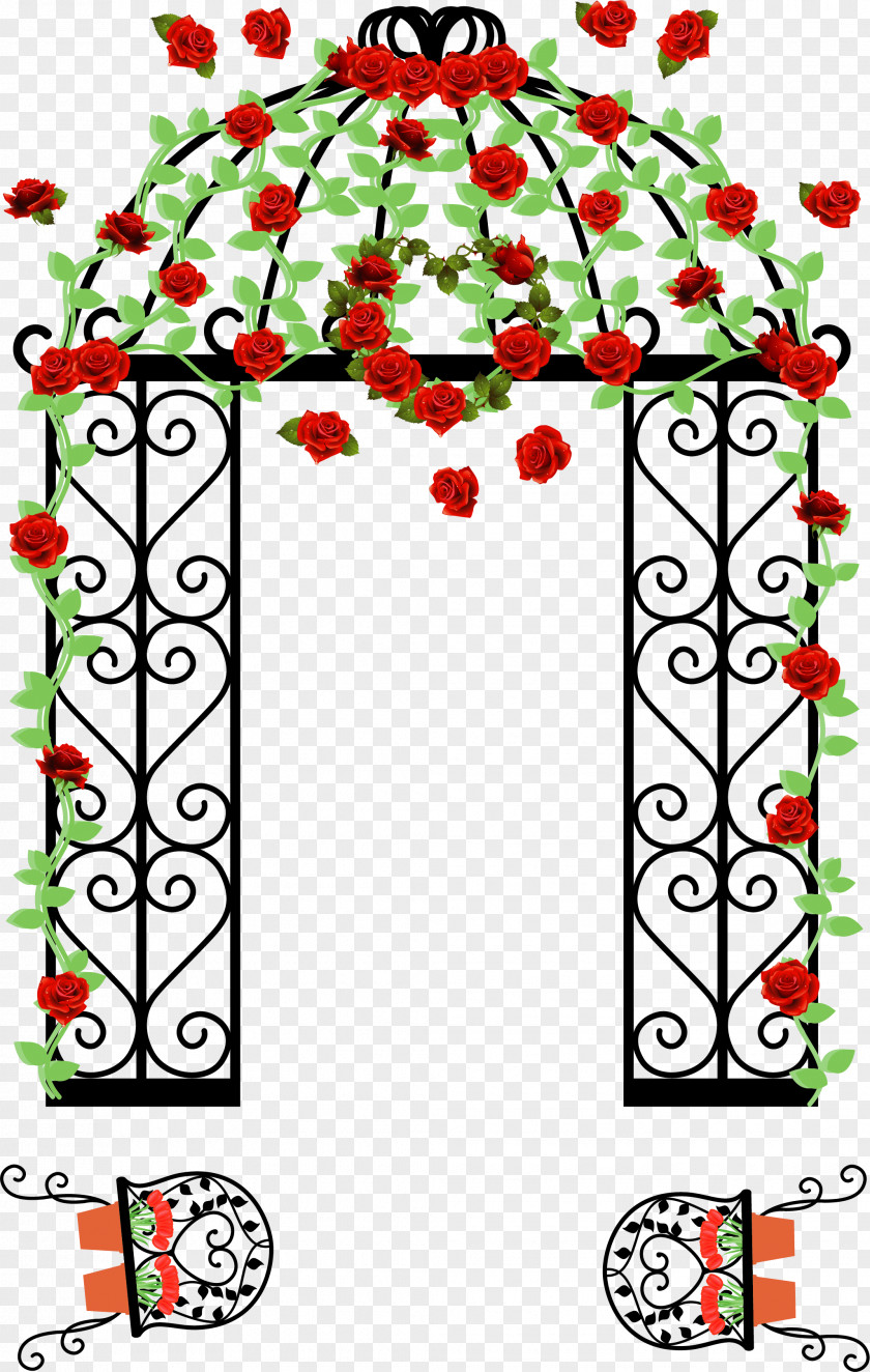 Pastoral Romantic Wedding Door Euclidean Vector Flower PNG