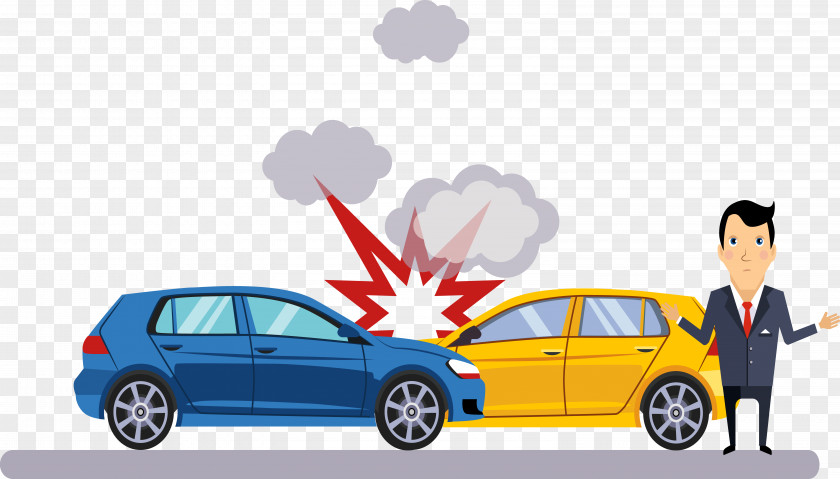Vector Car Accident Traffic Collision Illustration PNG