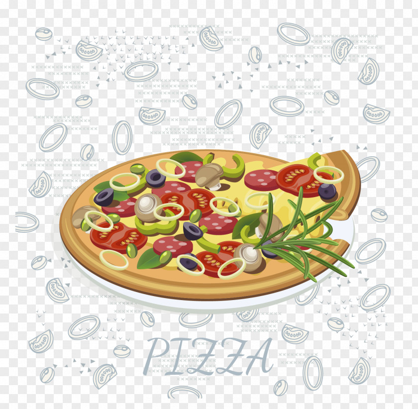 Pizza European Cuisine Fast Food Menu Ingredient PNG