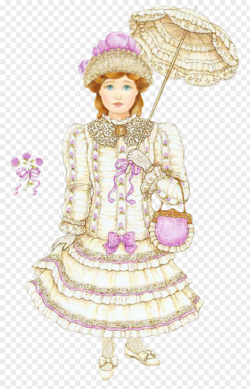 Garden Party Costume Design Doll Pattern PNG