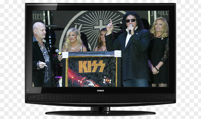 Gene Simmons LCD Television Super Bowl Set Flat Panel Display Video PNG