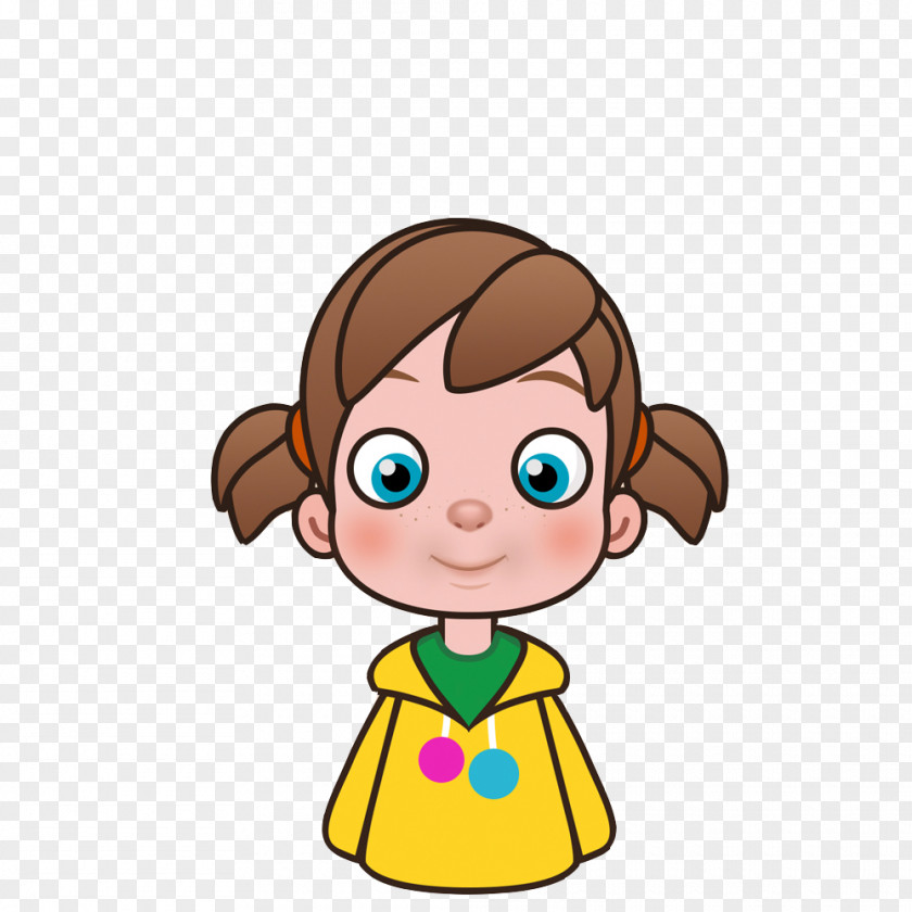 Girl PNG , Cute cartoon little girl clipart PNG