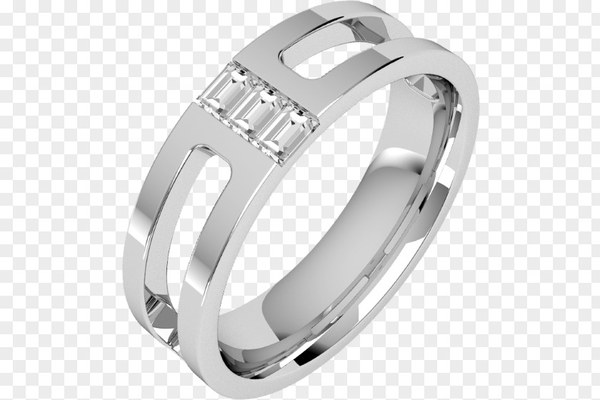 Mens Flat Material Wedding Ring Eternity Diamond Silver PNG