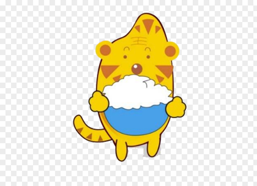 Cartoon Eat Marshmallow Tiger Cotton Candy Clip Art PNG