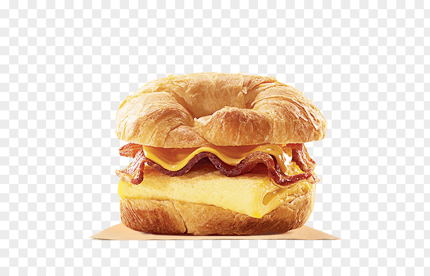 Egg Roll Whopper Croissant Breakfast Sandwich Bacon, And Cheese PNG