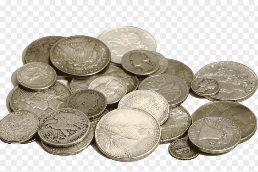 Pile Of Gold Coins United States Silver Coin Junk Bullion PNG