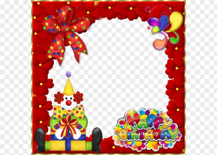 Clown And Red Petals Border Petal Film Frame PNG