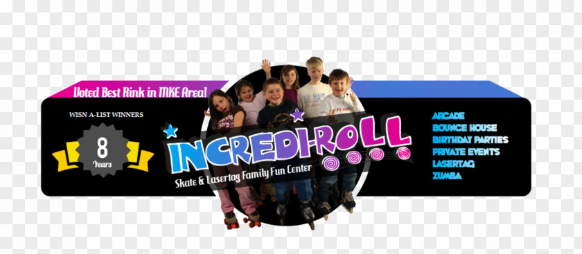 Incredi-Roll Skate & Family Fun Center Brand Pizza Display Advertising West Oklahoma Avenue PNG