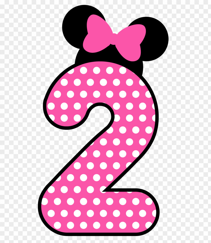 Number 2 Minnie Mouse Mickey Anatomy For Excellence Birthday Clip Art PNG