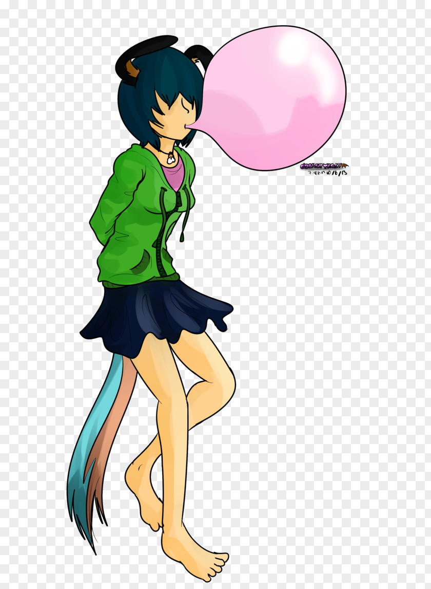 Blow A Balloon Female Cartoon Clip Art PNG