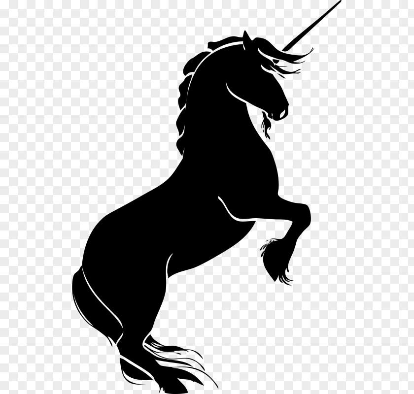 Horse Rearing Unicorn Silhouette Clip Art PNG