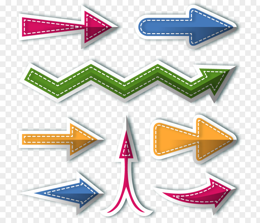 Vector Flat Colored Arrows Indicate Arrow Sticker PNG
