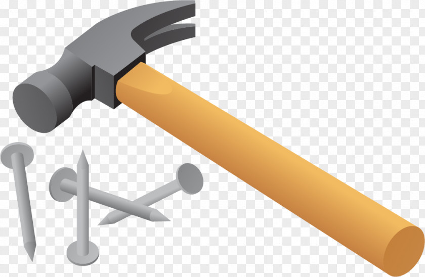 Vector Hammer Nails Painted Nail Icon PNG