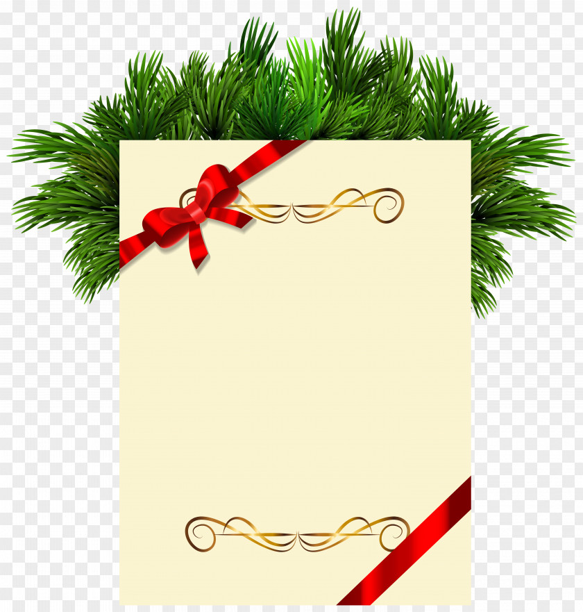 Christmas Blank With Pine Branches Clipart Picture Santa Claus Wedding Invitation Clip Art PNG