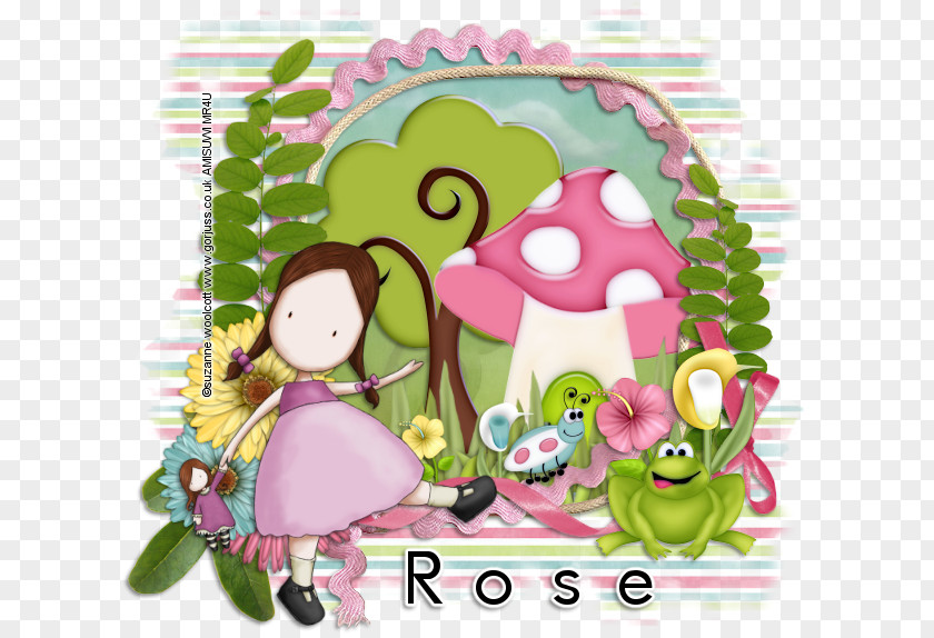 Cute Garden Pink M Character Clip Art PNG