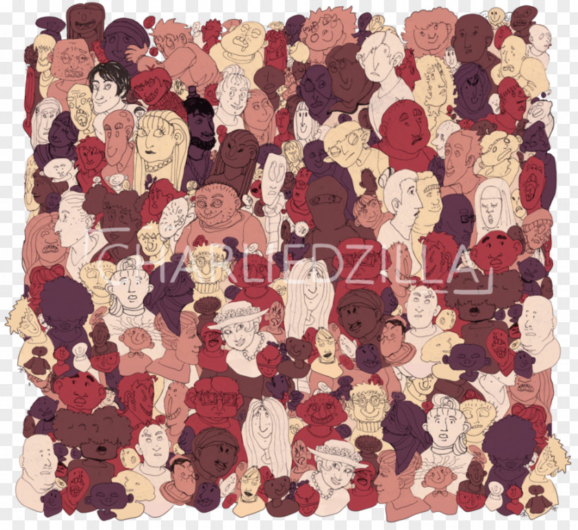 Party People Brown Maroon Textile Pattern PNG