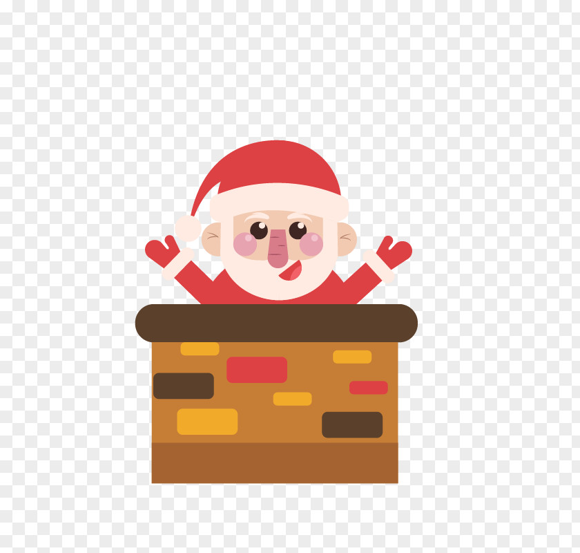 Santa's Chimney Santa Claus Christmas PNG