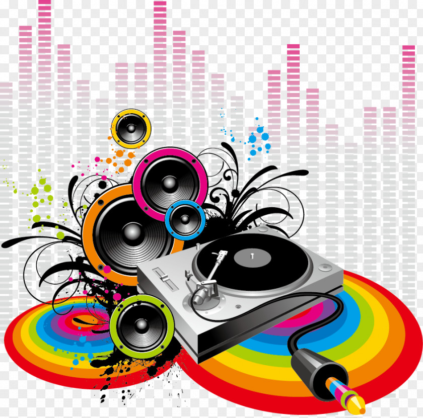 Sonic Horn Phonograph Pattern Vector Microphone Loudspeaker Clip Art PNG