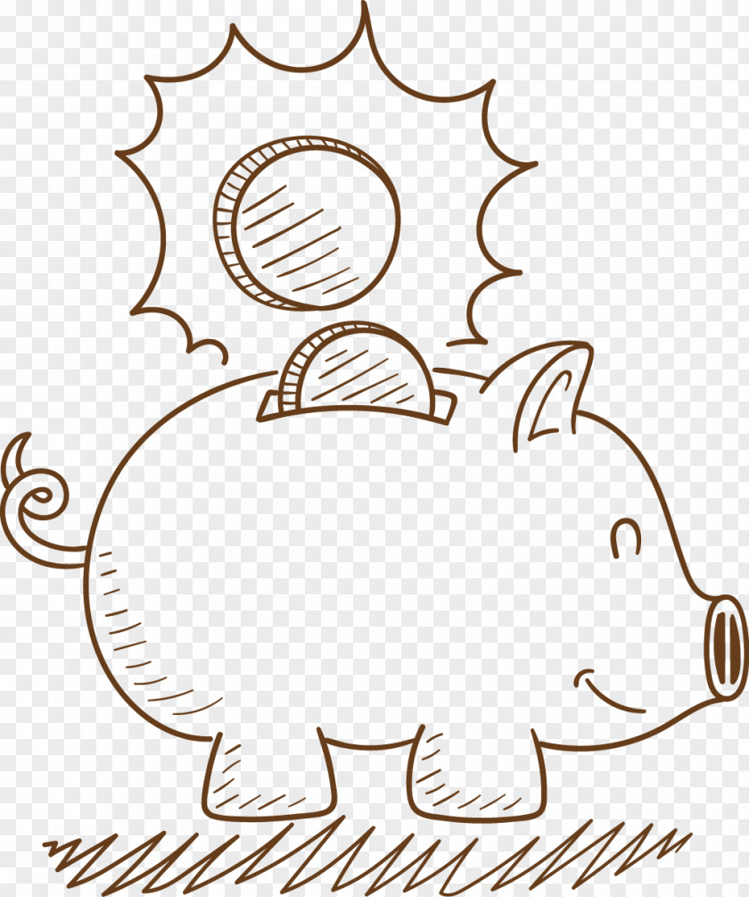 Piggy Bank Drawing PNG