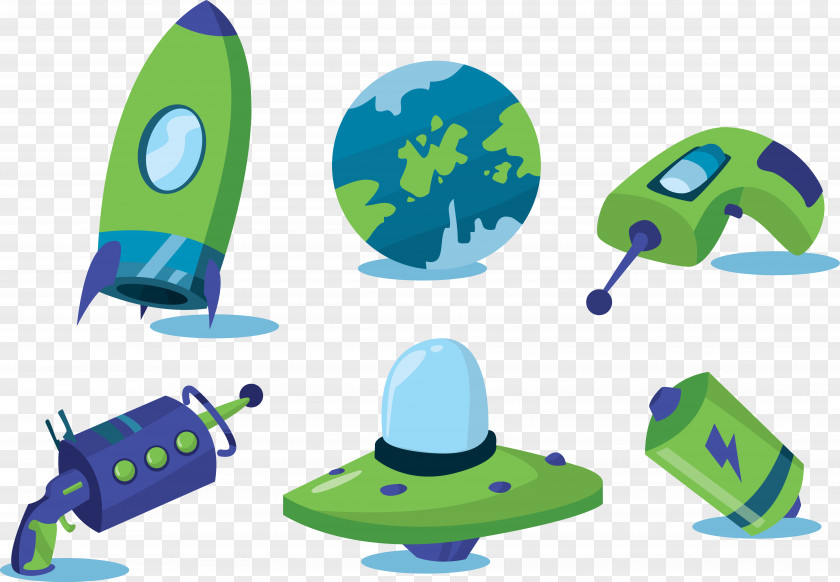 Vector Green Rocket Euclidean Outer Space Element Clip Art PNG