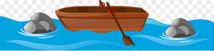 Vector Hand Painted River On A Small Wooden Boat Water PNG
