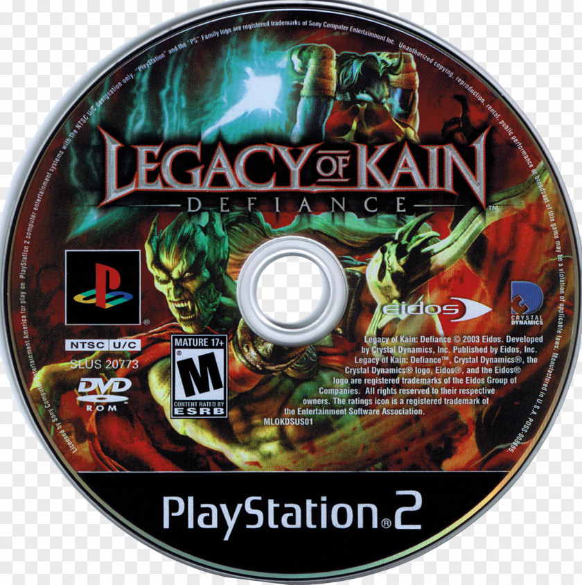 Xbox Legacy Of Kain: Defiance PlayStation 2 Video Game Compact Disc PNG