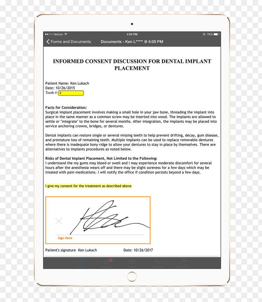 Consent Informed Paper Web Page IPad PNG