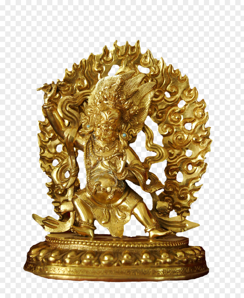 Vector Tibetan Golden Buddha Clip Art PNG