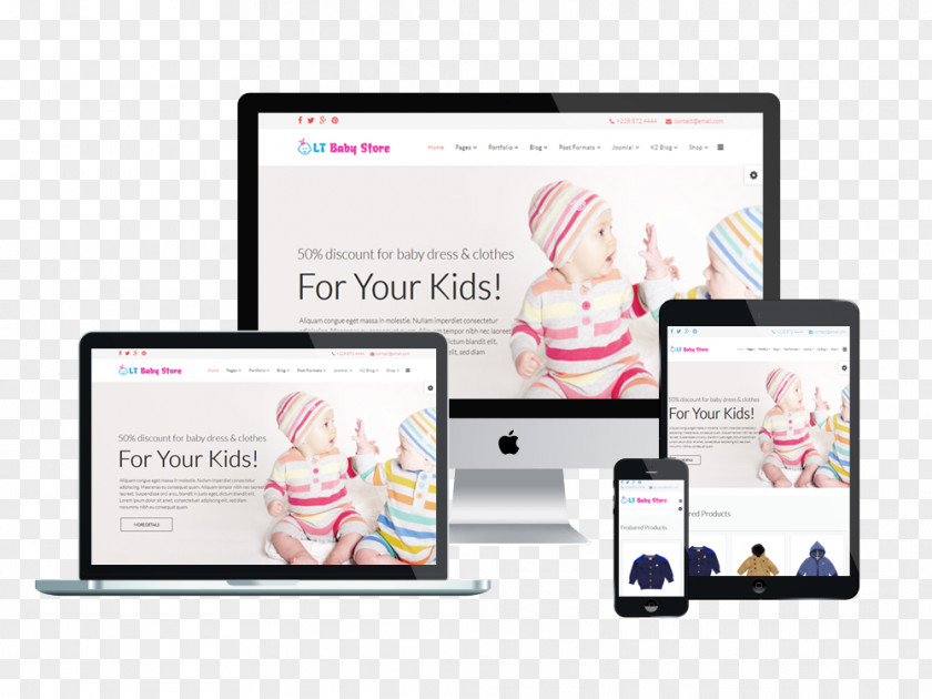 Baby Store Responsive Web Design Joomla Template System PNG