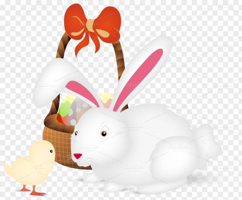 Easter Flyer Bunny Chicken Rabbit PNG