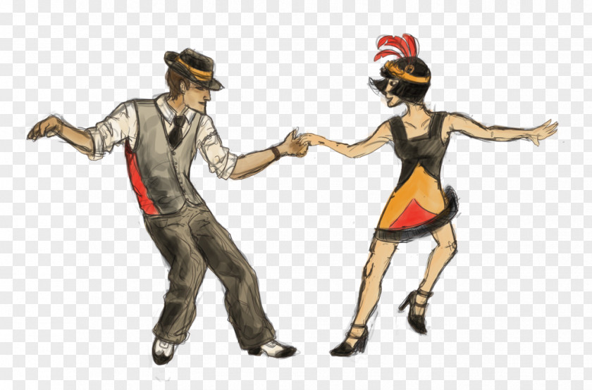 Vintage Wallpaper Lindy Hop Swingout Dance Drawing PNG